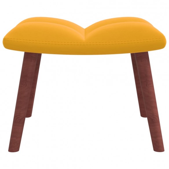 Chaise à bascule avec repose-pied Jaune moutarde Velours Chaise à bascule avec repose-pied Jaune moutarde Velours
