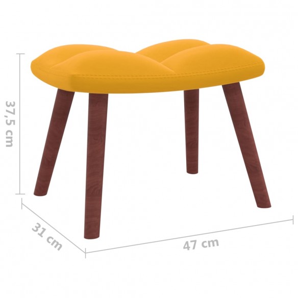 Chaise à bascule avec repose-pied Jaune moutarde Velours Chaise à bascule avec repose-pied Jaune moutarde Velours