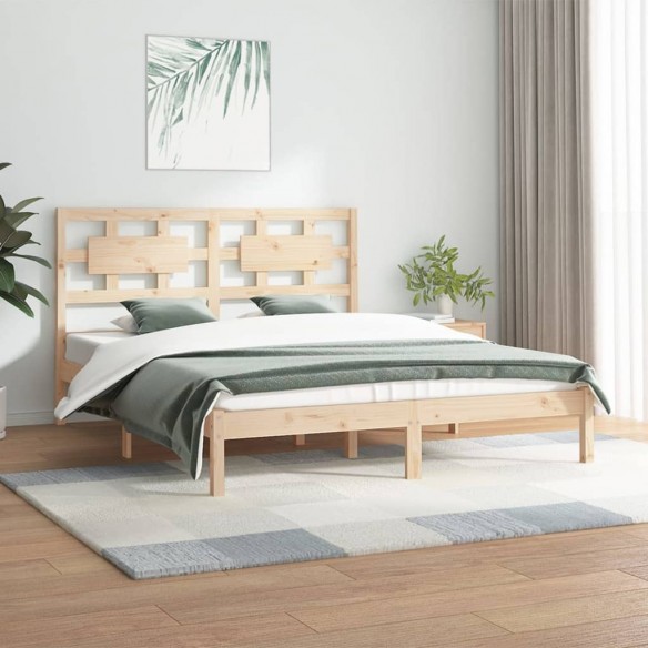 Lit bois de pin massif 150x200 cm très grand