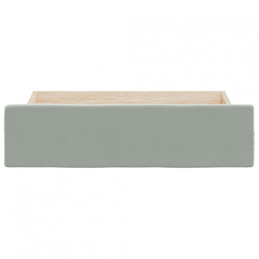 Tiroirs de lit 2 pcs gris clair bois d'ingénierie et velours