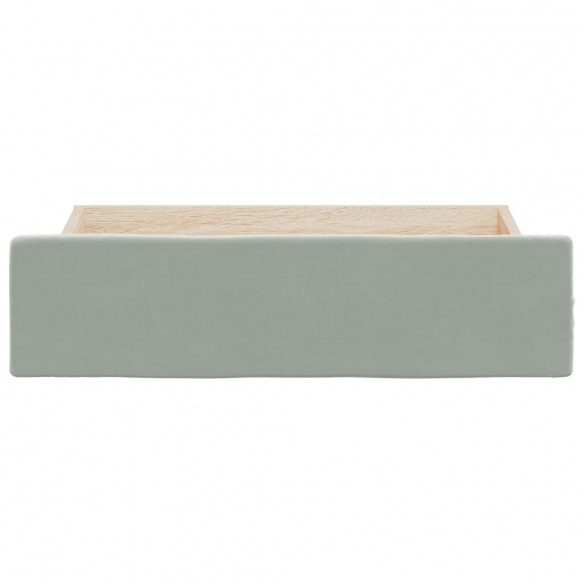 Tiroirs de lit 2 pcs gris clair bois d'ingénierie et velours Tiroirs de lit 2 pcs gris clair bois d'ingénierie et velours