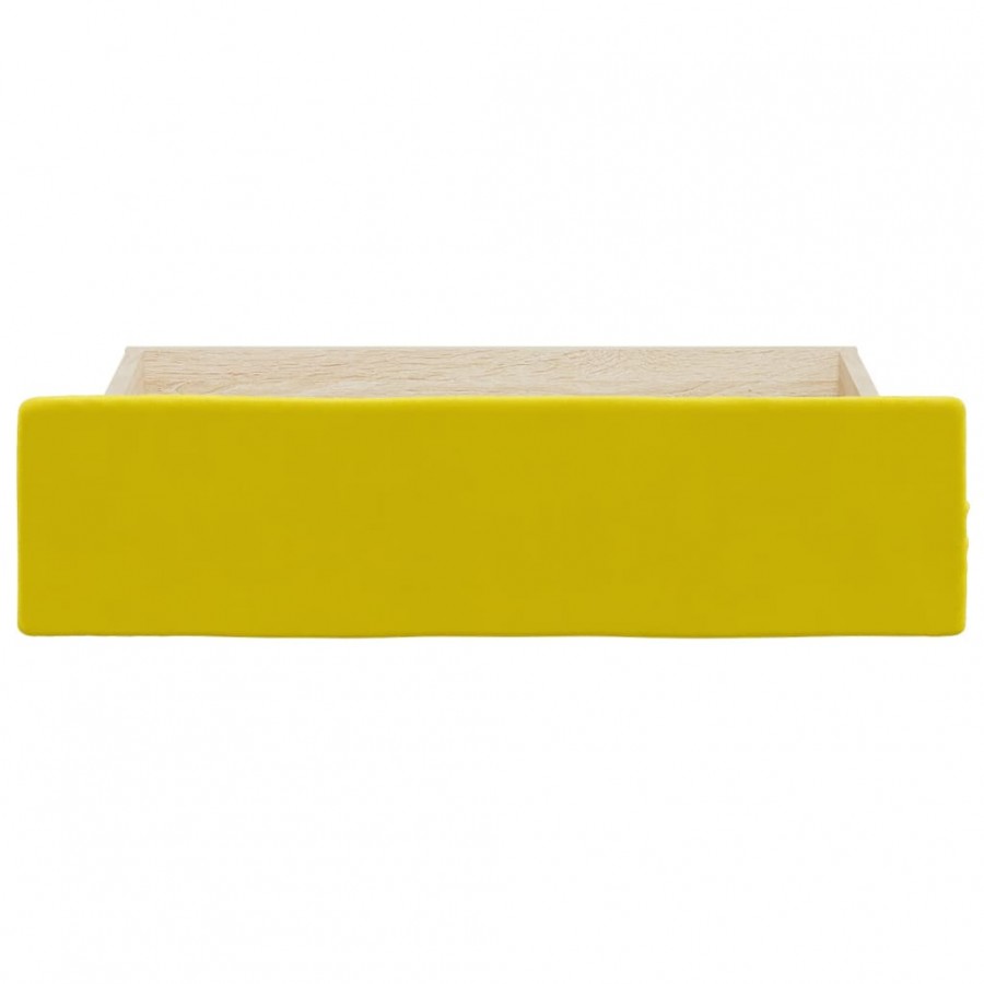 Tiroirs de lit 2 pcs jaune bois d'ingénierie et velours