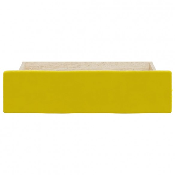 Tiroirs de lit 2 pcs jaune bois d'ingénierie et velours Tiroirs de lit 2 pcs jaune bois d'ingénierie et velours
