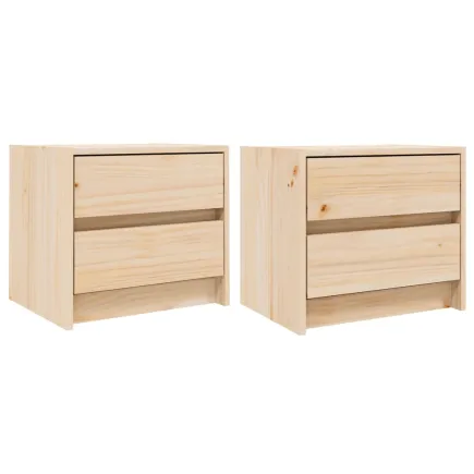 Tables de chevet 2 pcs 40x31x35,5 cm bois de pin massif 2