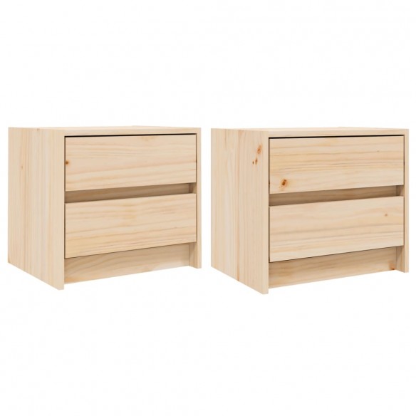 Tables de chevet 2 pcs 40x31x35,5 cm bois de pin massif Tables de chevet 2 pcs 40x31x35,5 cm bois de pin massif