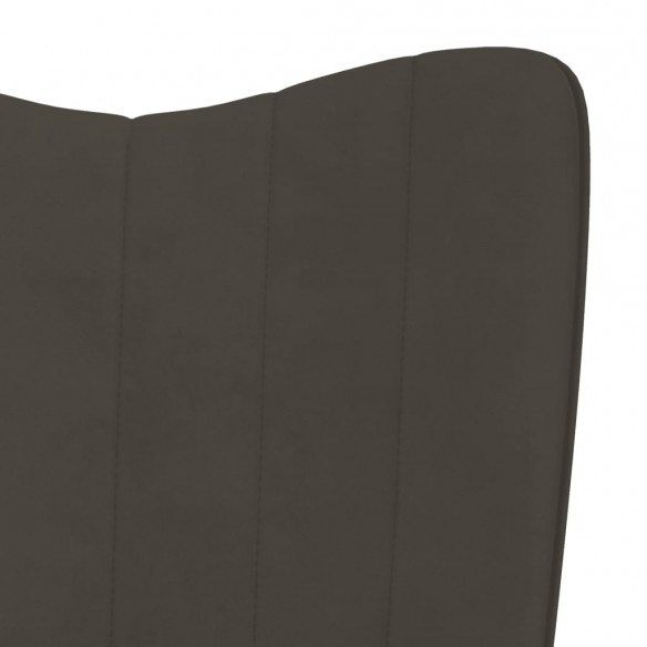 Chaise à bascule avec repose-pied Gris foncé Velours Chaise à bascule avec repose-pied Gris foncé Velours