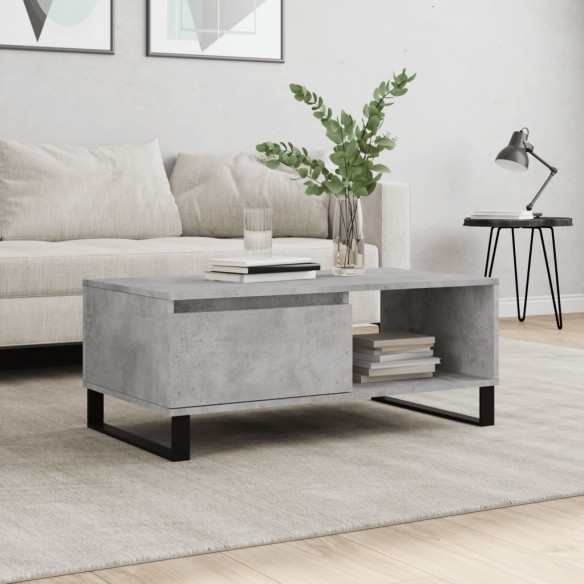 Table basse Gris béton 90x50x36,5 cm 
