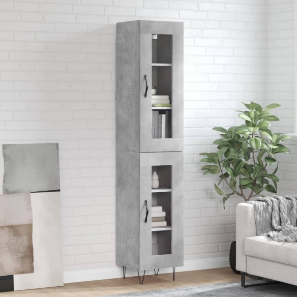 Buffet haut Gris béton 34,5x34x180 cm 
