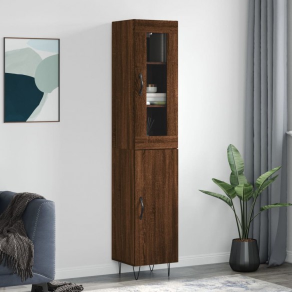 Buffet haut Chêne marron 34,5x34x180 cm 