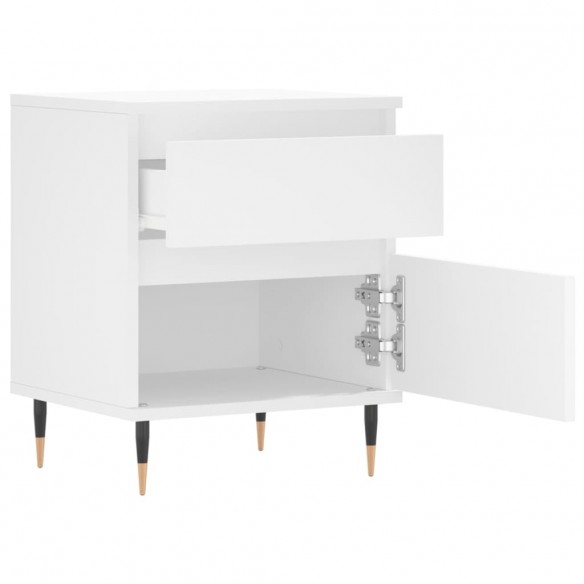Tables de chevet 2 pcs blanc 40x35x50 cm bois d’ingénierie
