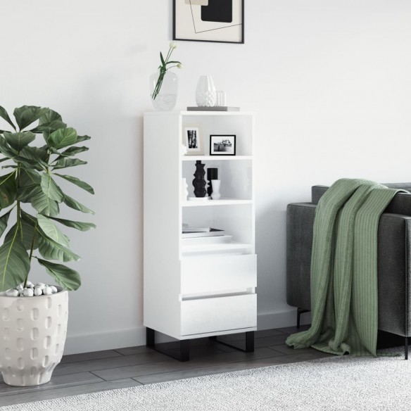 Buffet haut Blanc brillant 40x36x110 cm 