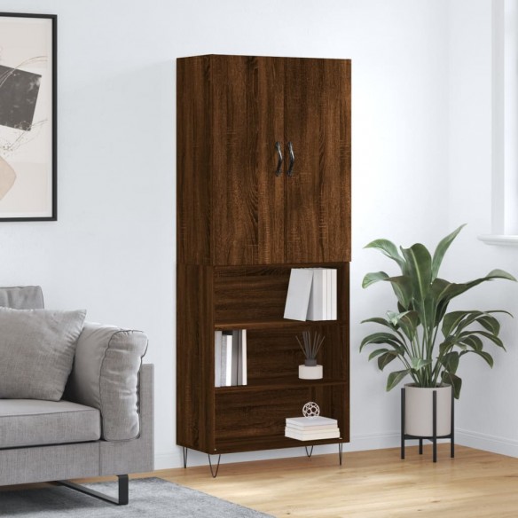 Buffet haut Chêne marron 69,5x34x180 cm 