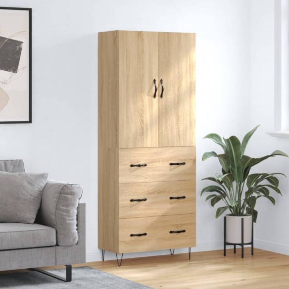 Buffet haut Chêne sonoma 69,5x34x180 cm 