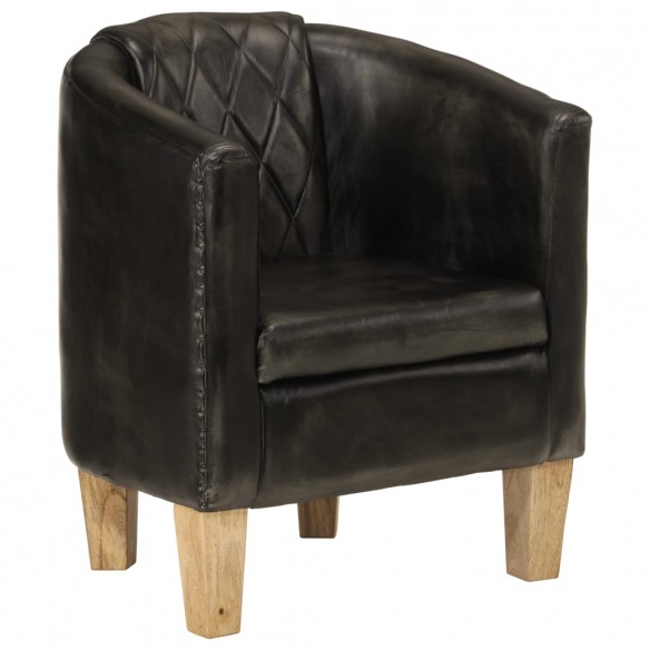 Fauteuil cabriolet gris cuir véritable