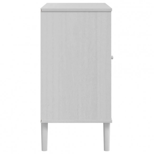 Buffet SENJA aspect rotin blanc 80x40x80 cm bois massif de pin Buffet SENJA aspect rotin blanc 80x40x80 cm bois massif de pin
