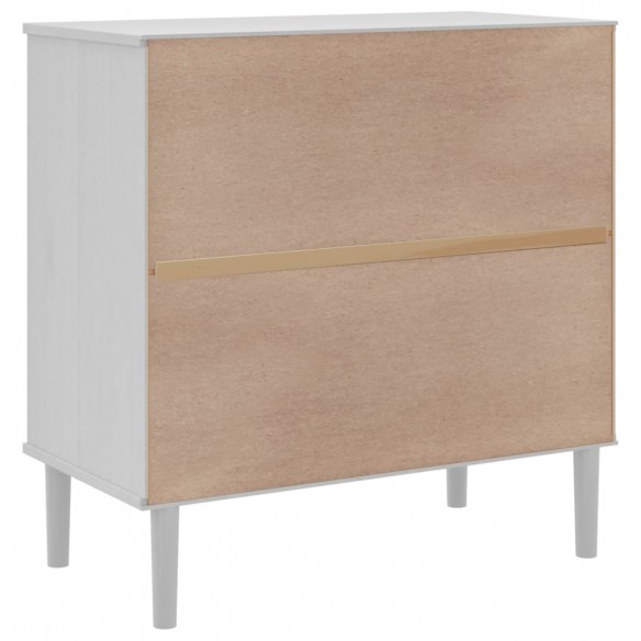 Buffet SENJA aspect rotin blanc 80x40x80 cm bois massif de pin Buffet SENJA aspect rotin blanc 80x40x80 cm bois massif de pin