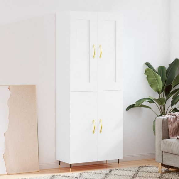 Buffet haut Blanc brillant 69,5x34x180 cm 