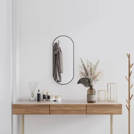 Miroir mural Noir 70x30 cm Ovale