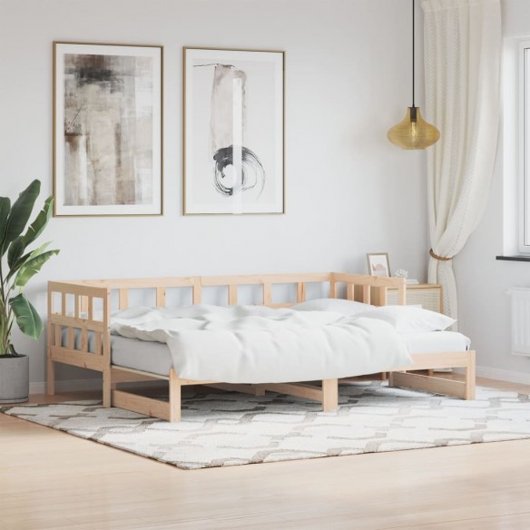 Lit de jour avec lit gigogne 80x200 cm bois de pin massif