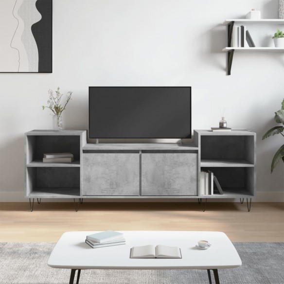 Meuble TV Gris béton 160x35x55 cm 