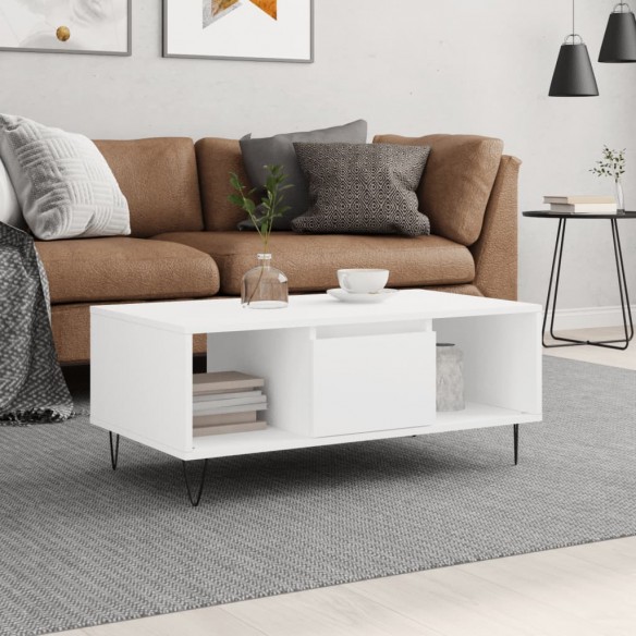 Table basse Blanc 90x50x36,5 cm 