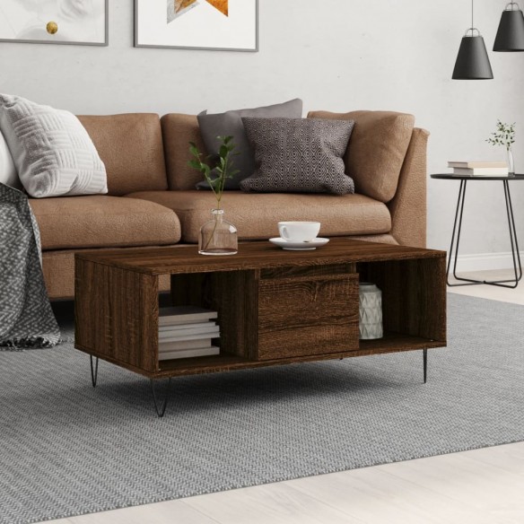 Table basse Chêne marron 90x50x36,5 cm 