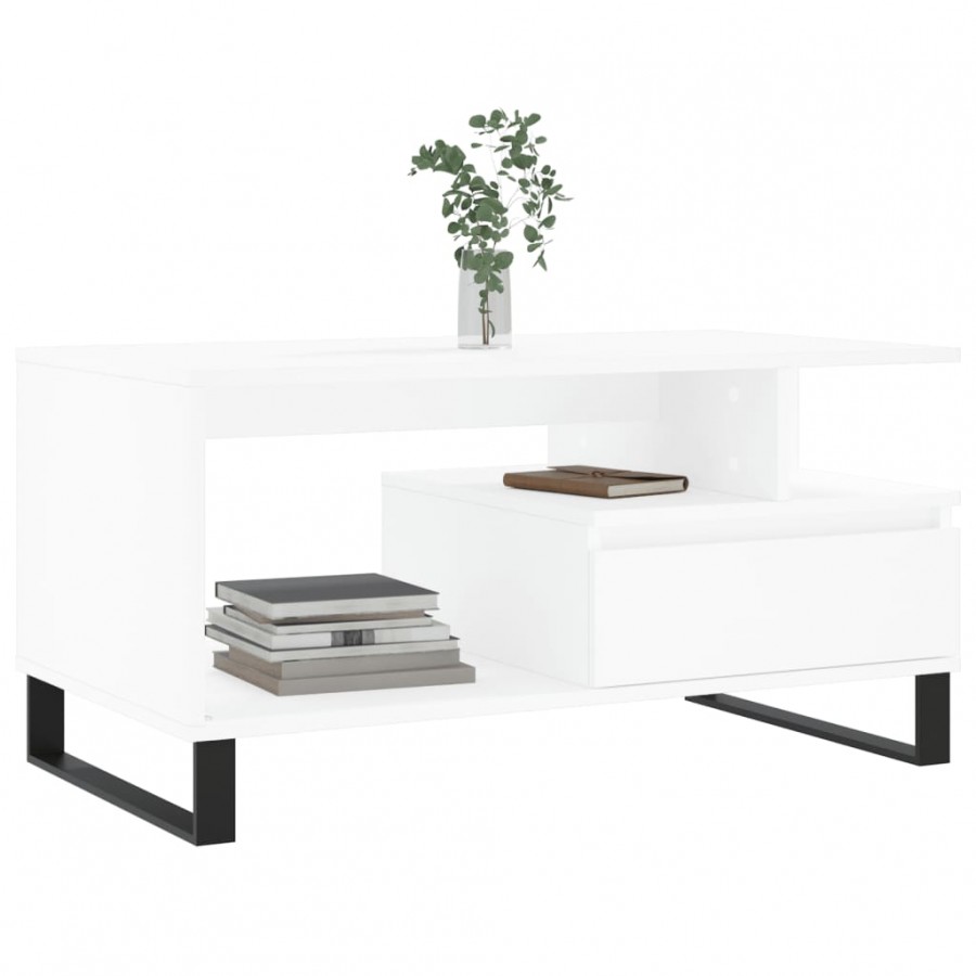 Table basse Blanc 90x49x45 cm