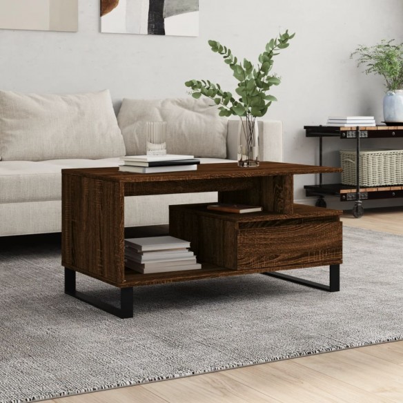 Table basse Chêne marron 90x49x45 cm 