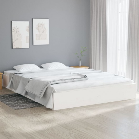 Lit blanc bois massif 160x200 cm