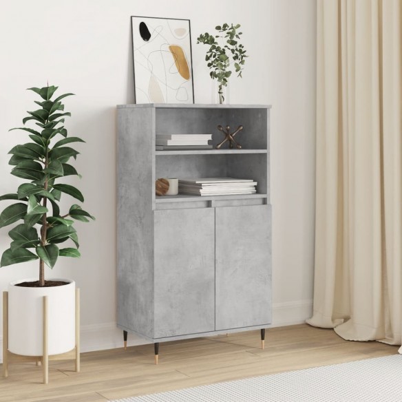 Buffet haut Gris béton 60x36x110 cm 