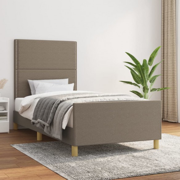 Lit avec tête de lit Taupe 80x200 cm Tissu