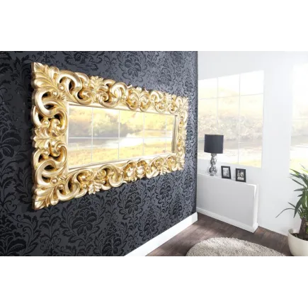 Miroir mural style baroque en polyrésine doré 2