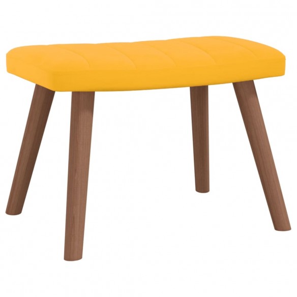 Chaise de relaxation avec repose-pied Jaune moutarde Velours
