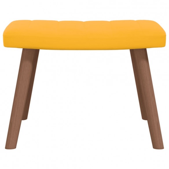 Chaise de relaxation avec repose-pied Jaune moutarde Velours