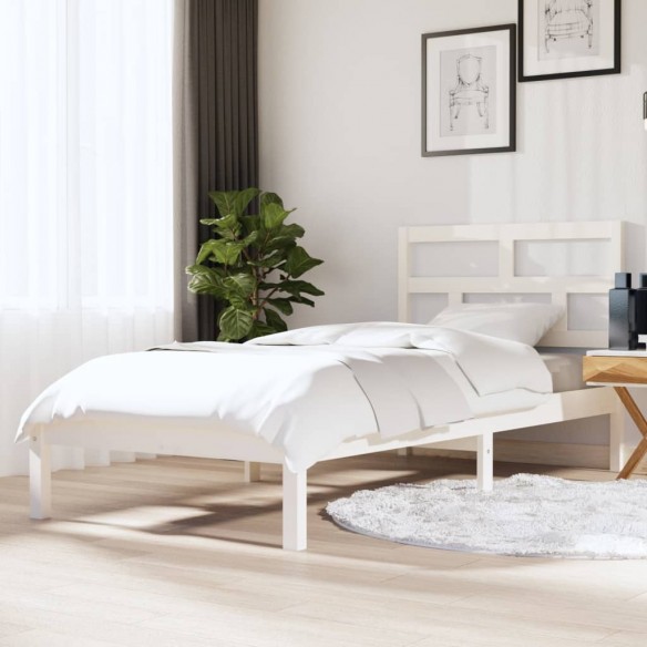 Lit Blanc Bois massif 90x190 cm Simple