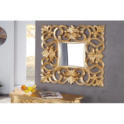 Miroir mural style baroque teinté doré