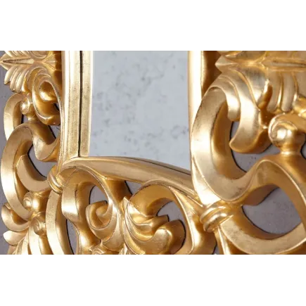 Miroir mural style baroque teinté doré 2