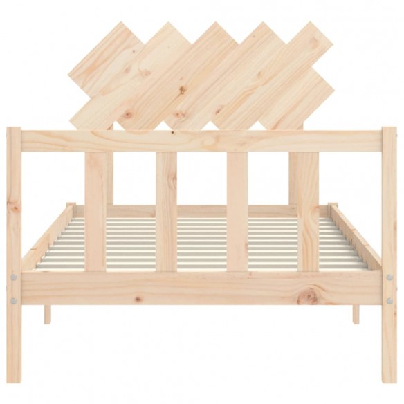 Lit et tête de lit 100x200 cm bois massif
