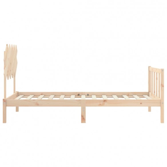 Lit et tête de lit 100x200 cm bois massif