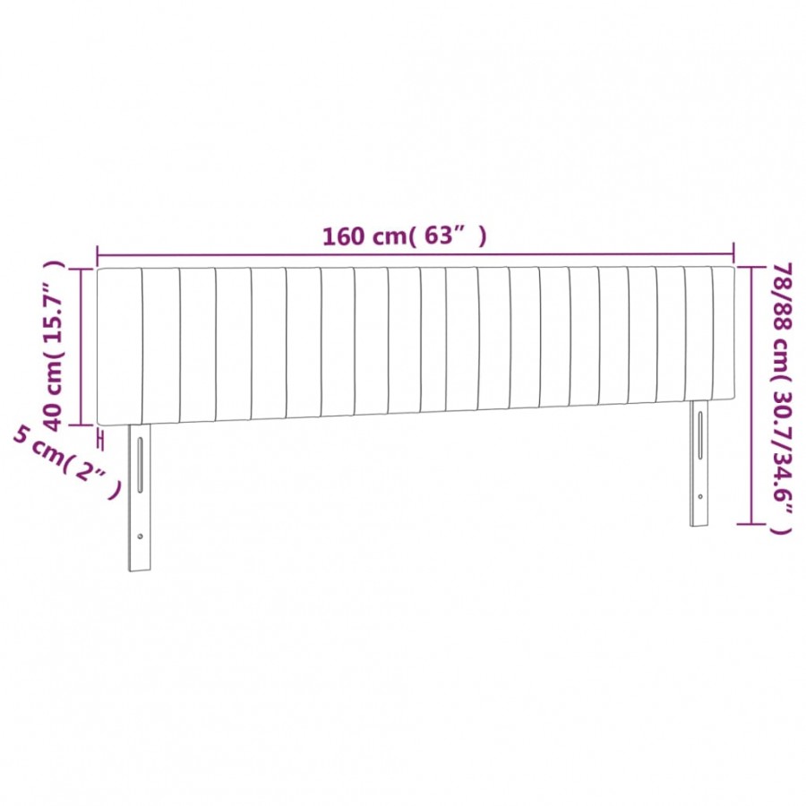 Têtes de lit 2 pcs Gris clair 80x5x78/88 cm Tissu
