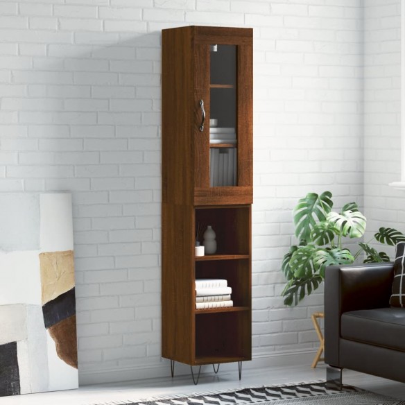 Buffet haut Chêne marron 34,5x34x180 cm 