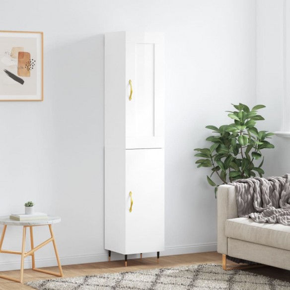 Buffet haut Blanc brillant 34,5x34x180 cm 