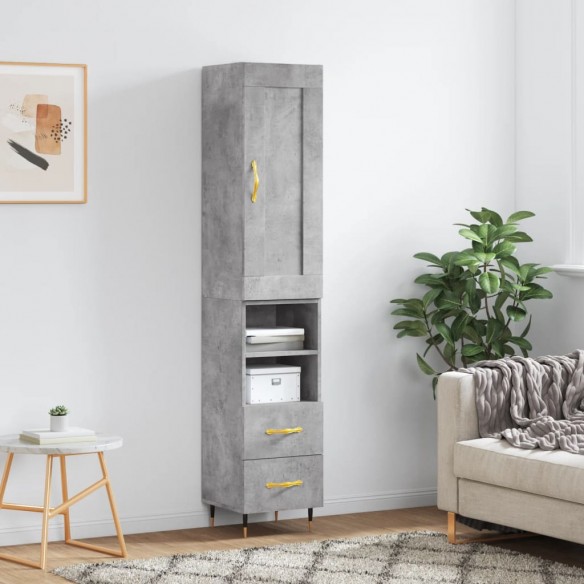 Buffet haut Gris béton 34,5x34x180 cm 