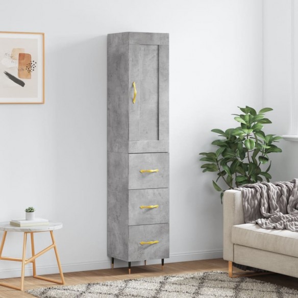 Buffet haut Gris béton 34,5x34x180 cm 