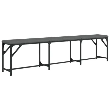 Banc à manger gris foncé 186x32x45 cm acier et tissu 2