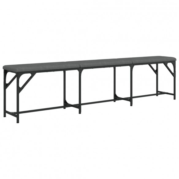 Banc à manger gris foncé 186x32x45 cm acier et tissu Banc à manger gris foncé 186x32x45 cm acier et tissu
