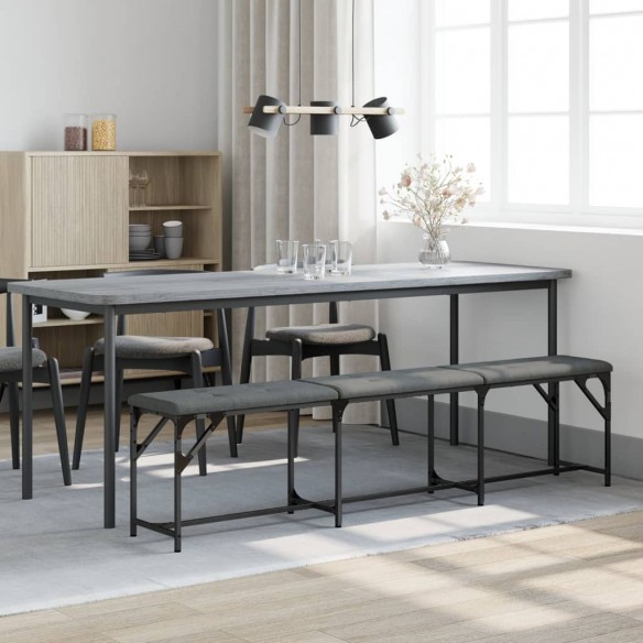 Banc à manger gris foncé 186x32x45 cm acier et tissu Banc à manger gris foncé 186x32x45 cm acier et tissu