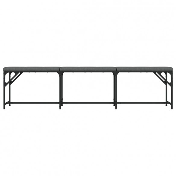 Banc à manger gris foncé 186x32x45 cm acier et tissu Banc à manger gris foncé 186x32x45 cm acier et tissu
