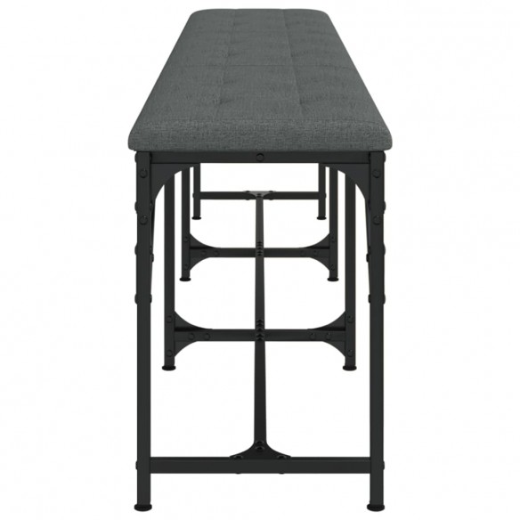 Banc à manger gris foncé 186x32x45 cm acier et tissu Banc à manger gris foncé 186x32x45 cm acier et tissu