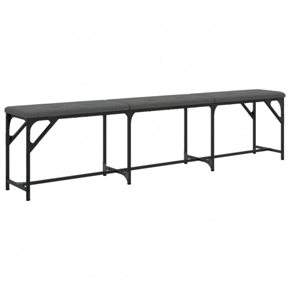 Banc à manger gris foncé 186x32x45 cm acier et tissu Banc à manger gris foncé 186x32x45 cm acier et tissu